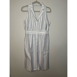 Women’s Simply Noelle blue striped halter neck dress size S/M
